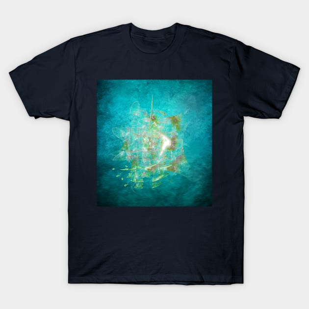 Fractal ghost ship on the azure ocean T-Shirt by hereswendy